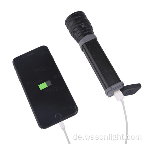 Solarbetriebene USB wiederaufladbare flache LED-Taschenlampe